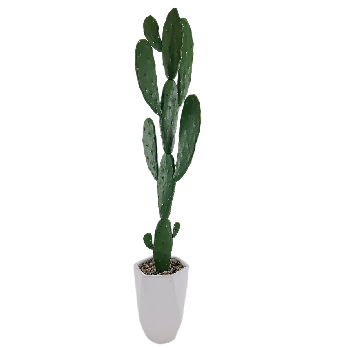 Grandes Plantes Artificielles Pantum Succulentes avec Pierre et Pot de Fleur en Céramique