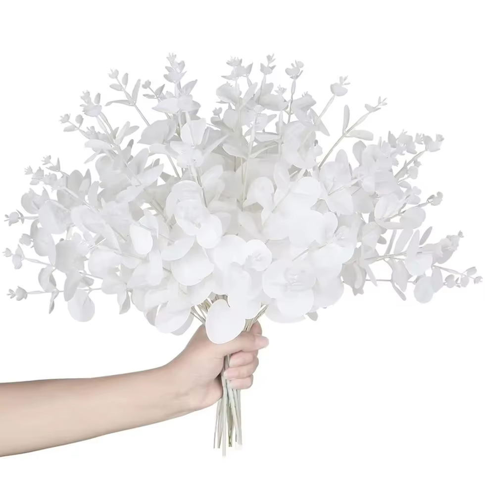 4 fourchettes d'argent feuilles plantes artificielles mariage mariée Bouquet maison vase jardin Table à manger intérieur extérieur bricolage boîte cadeau décor