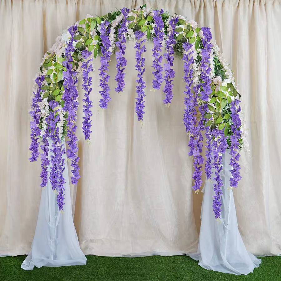 Fleurs artificielles rotin maison chambre couronne de mariage Saint-Valentin jardin extérieur arche mur jolie guirlande bricolage cadeaux décor accessoire