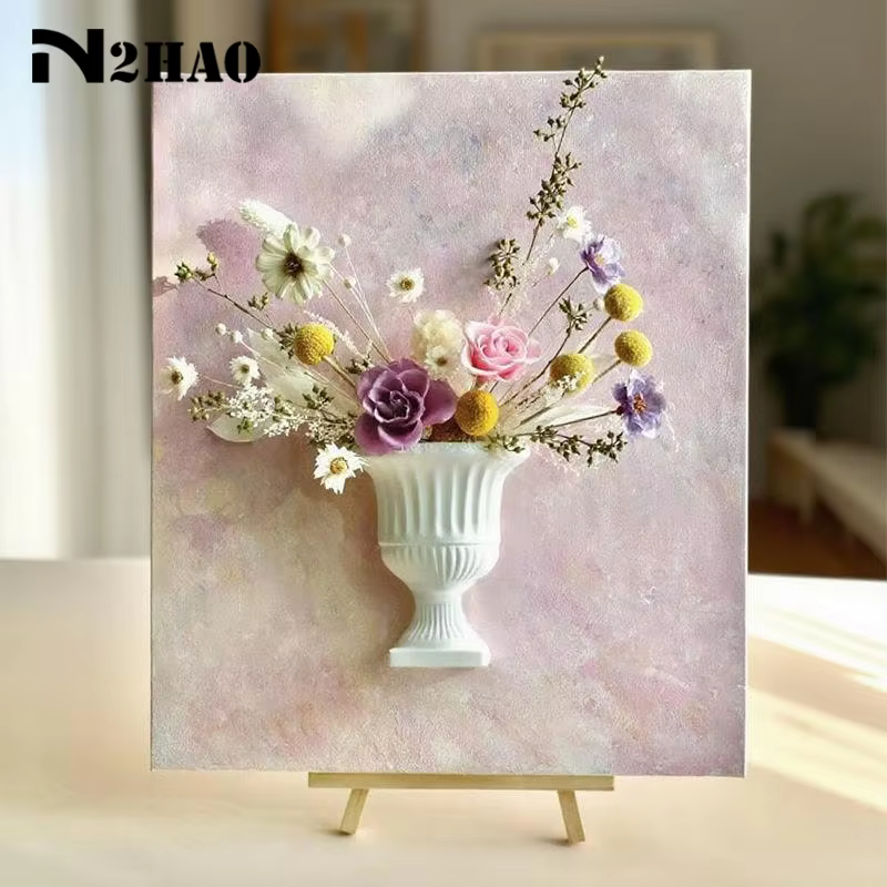 Vase mural demi-cercle blanc pour peinture à l'huile à la française