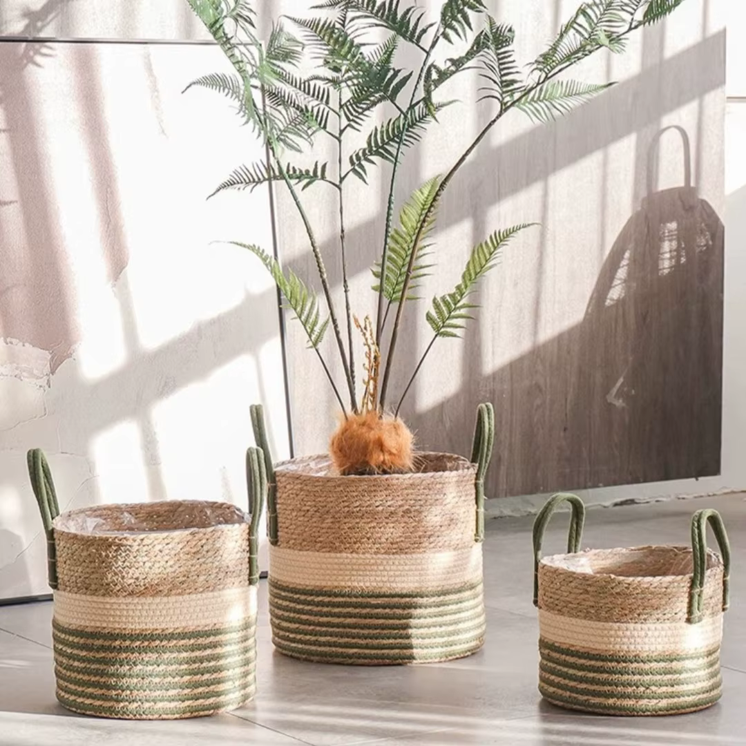 Panier en osier naturel pour jardinière