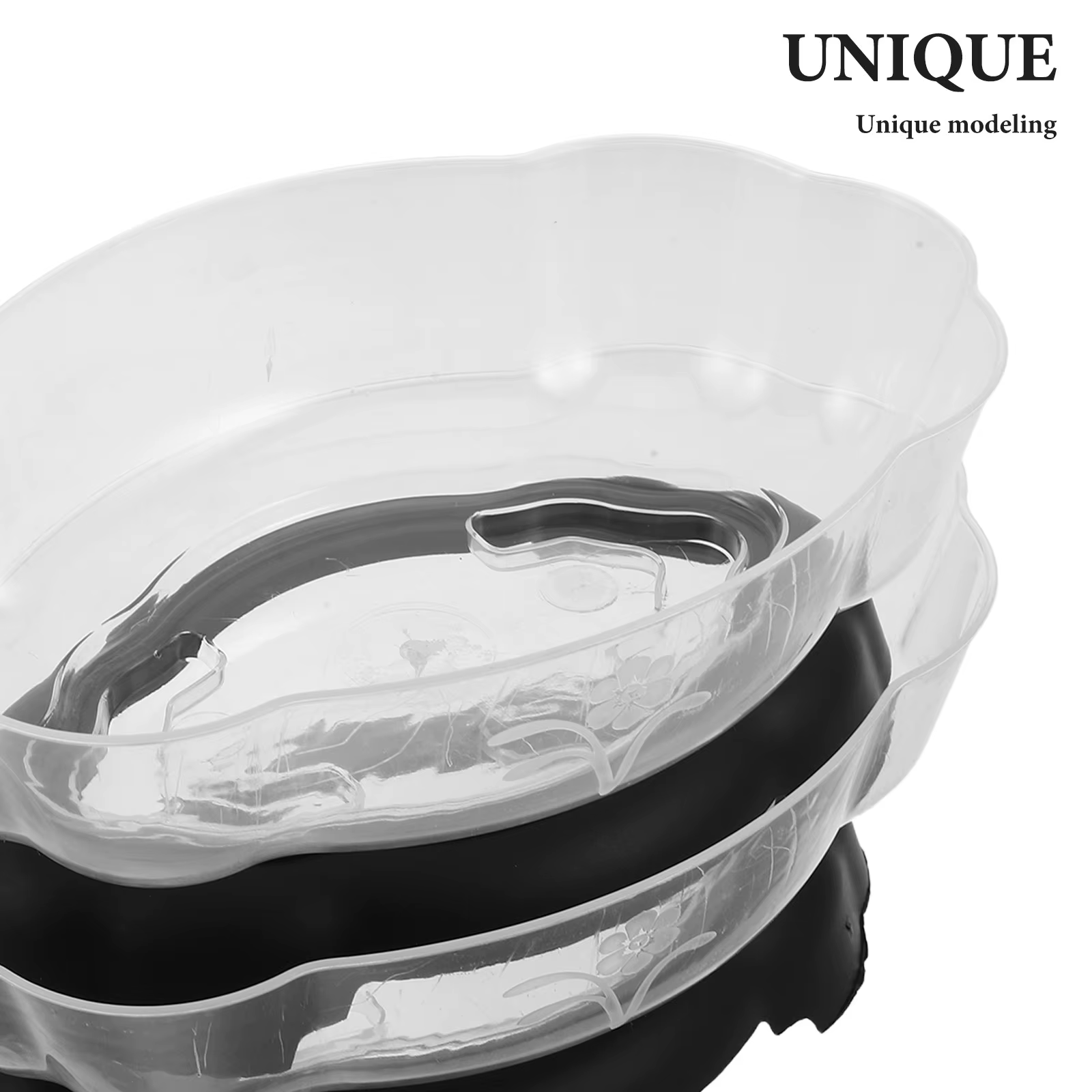 Lot de 2 pots de fleurs transparents en forme de lotus