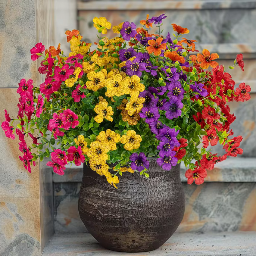 1pc Fleurs Artificielles Plante Eucalyptus Violet Couronne De Mariage Décor Maison Extérieure jardin cour Bonsaï Festival partie Boîte de Bricolage