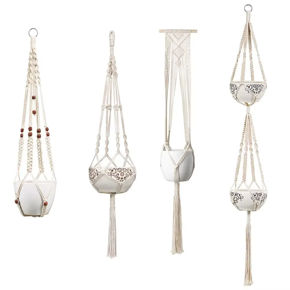 Cintres pour plantes en macramé