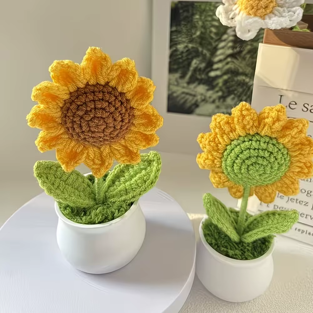 1 pièce de décoration de bonsaï de fleurs artificielles tissées à la main