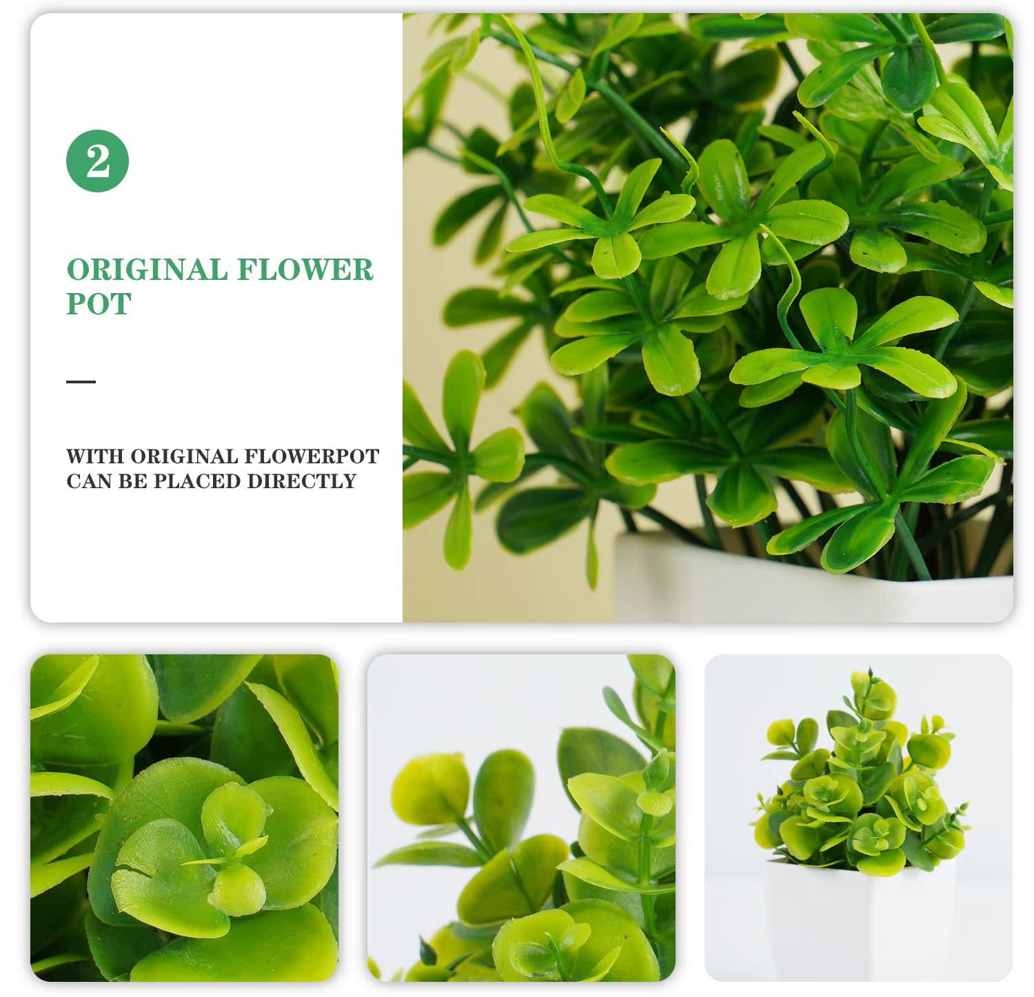 Bonsaï vert Él, fausse plante d'eucalyptus