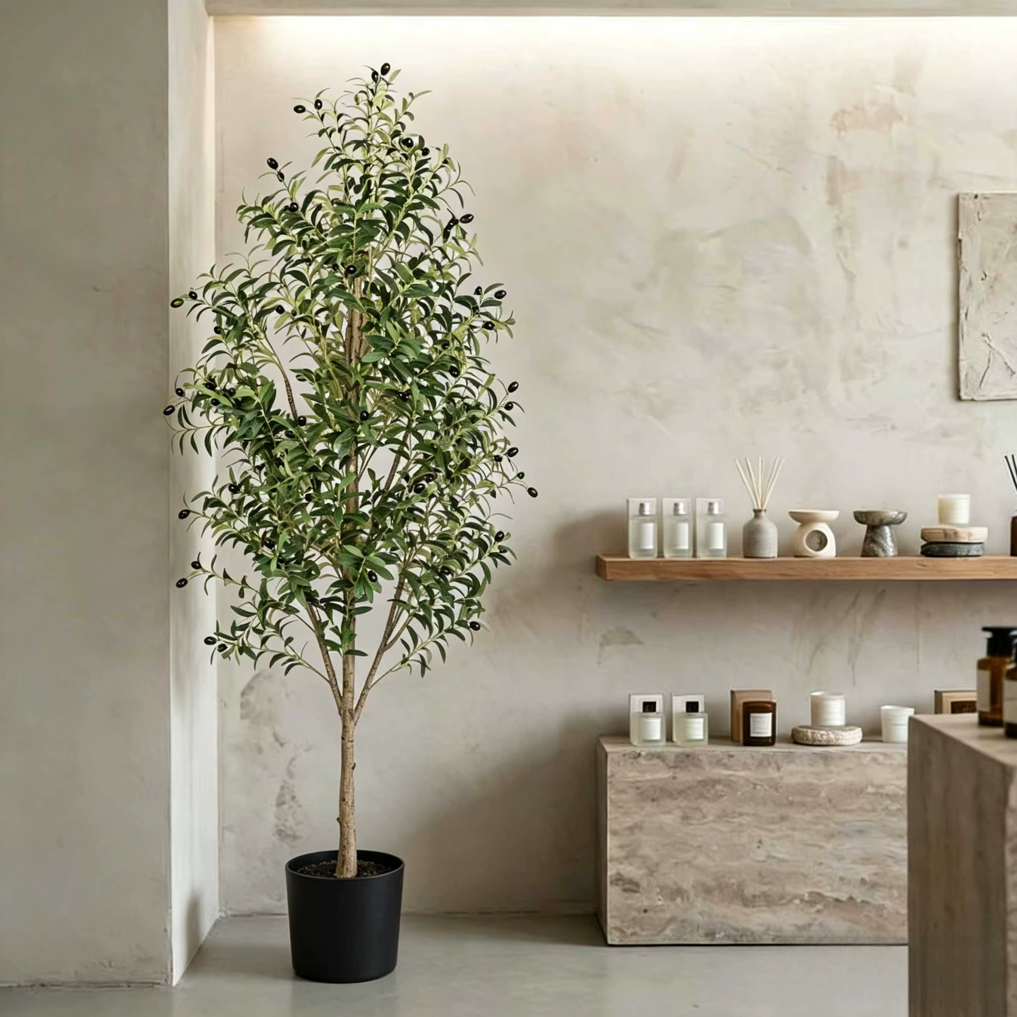 Arbre d'olivier artificiel non dangereux de 110/150/180 cm avec pot