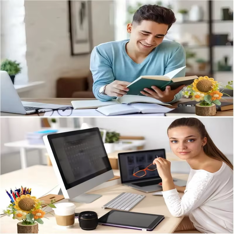Fleurs de tournesol au crochet faites à la main