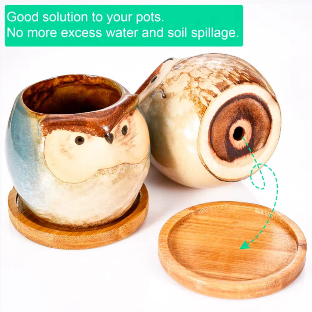 Plateau Pots de fleurs en bois de bambou