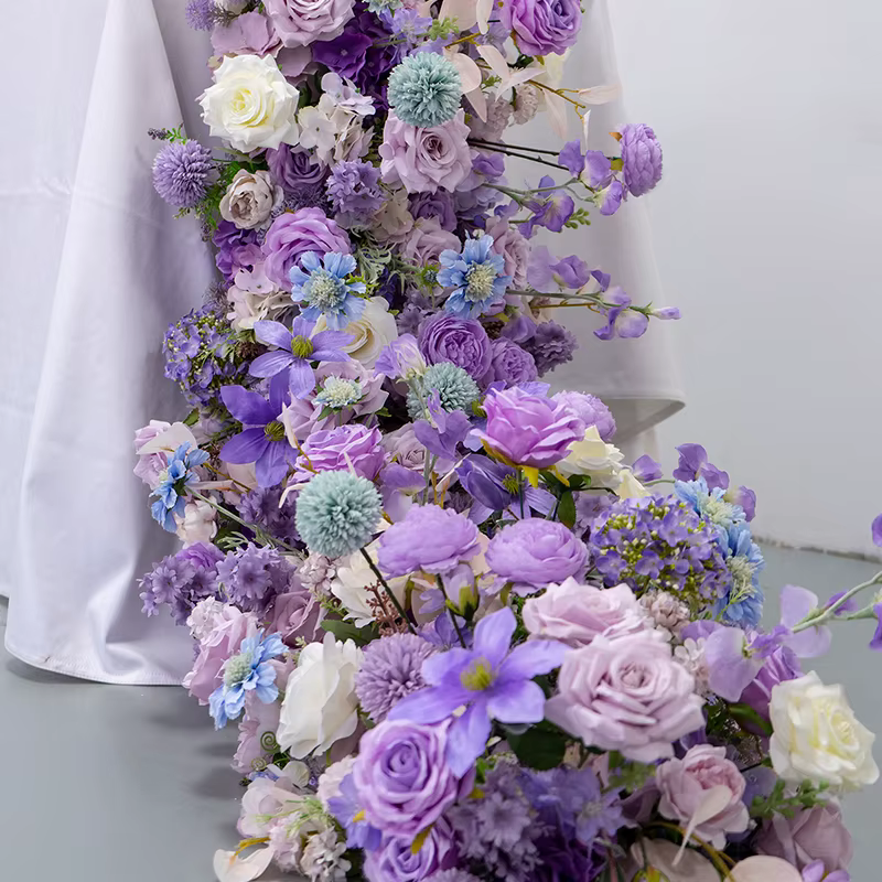 Guirlande de fleurs artificielles violettes pour canapé/table