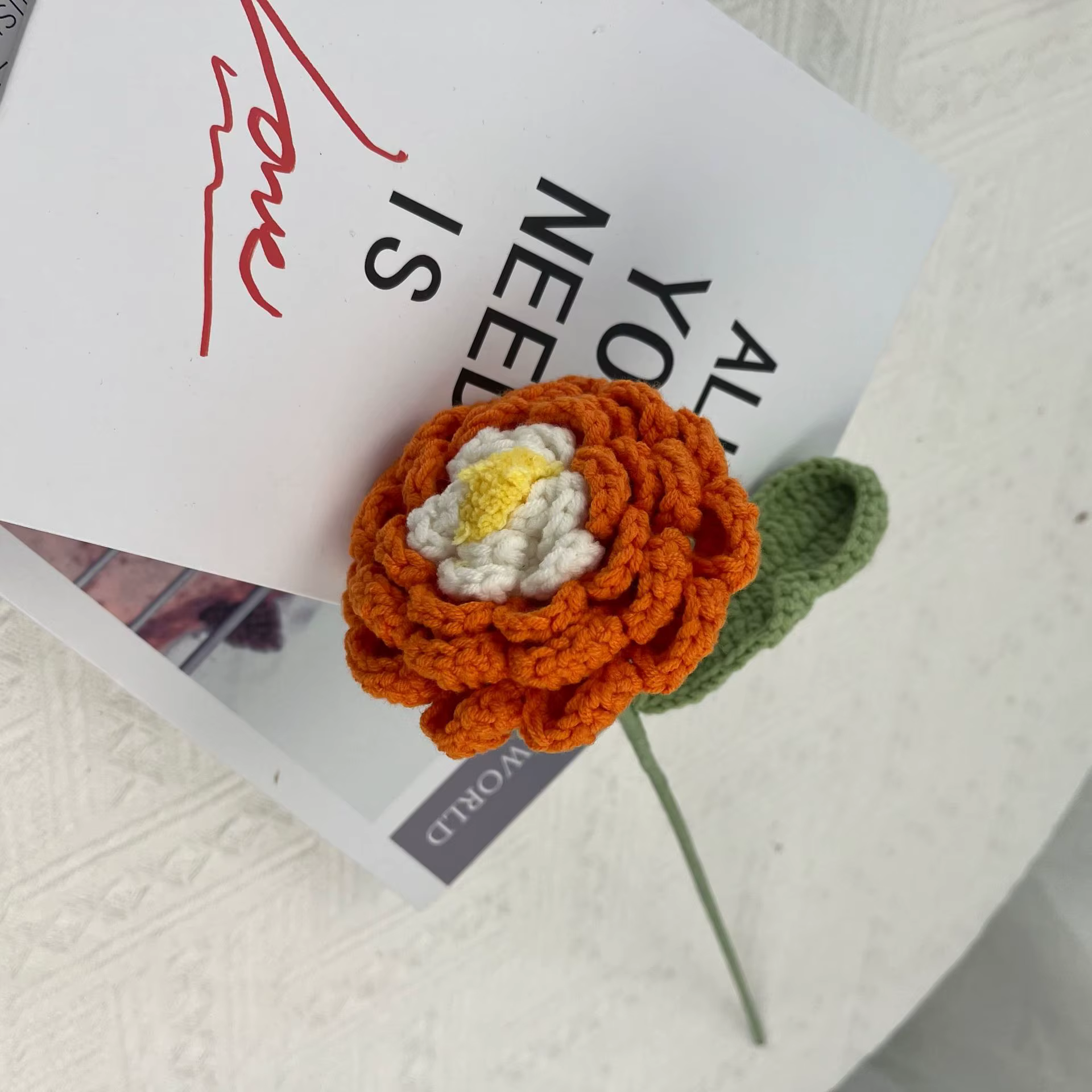 Crochet fil fleur pivoine Bouquet maison bureau ornement vie éternelle