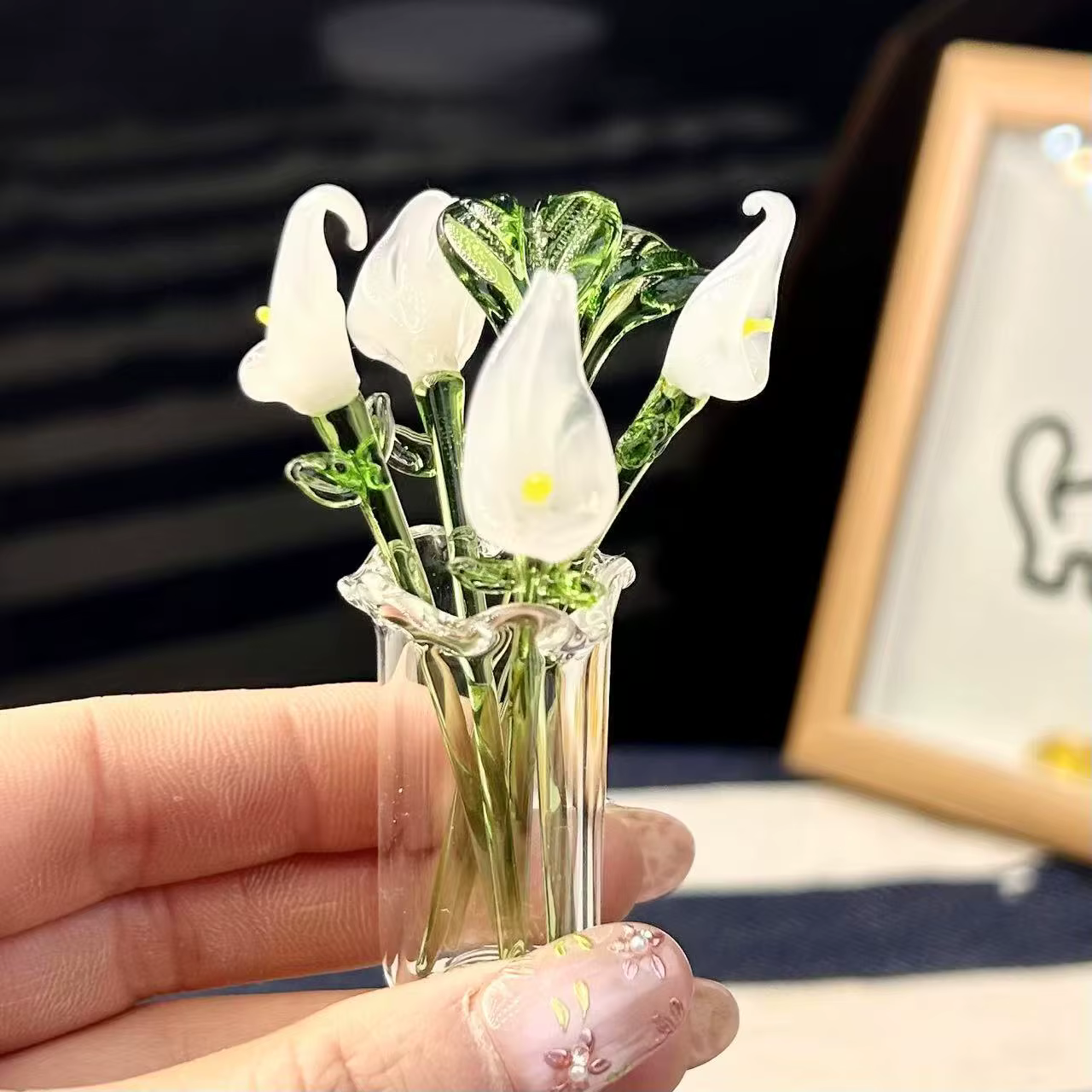 Mini Bouquet de fleurs de Simulation en verre