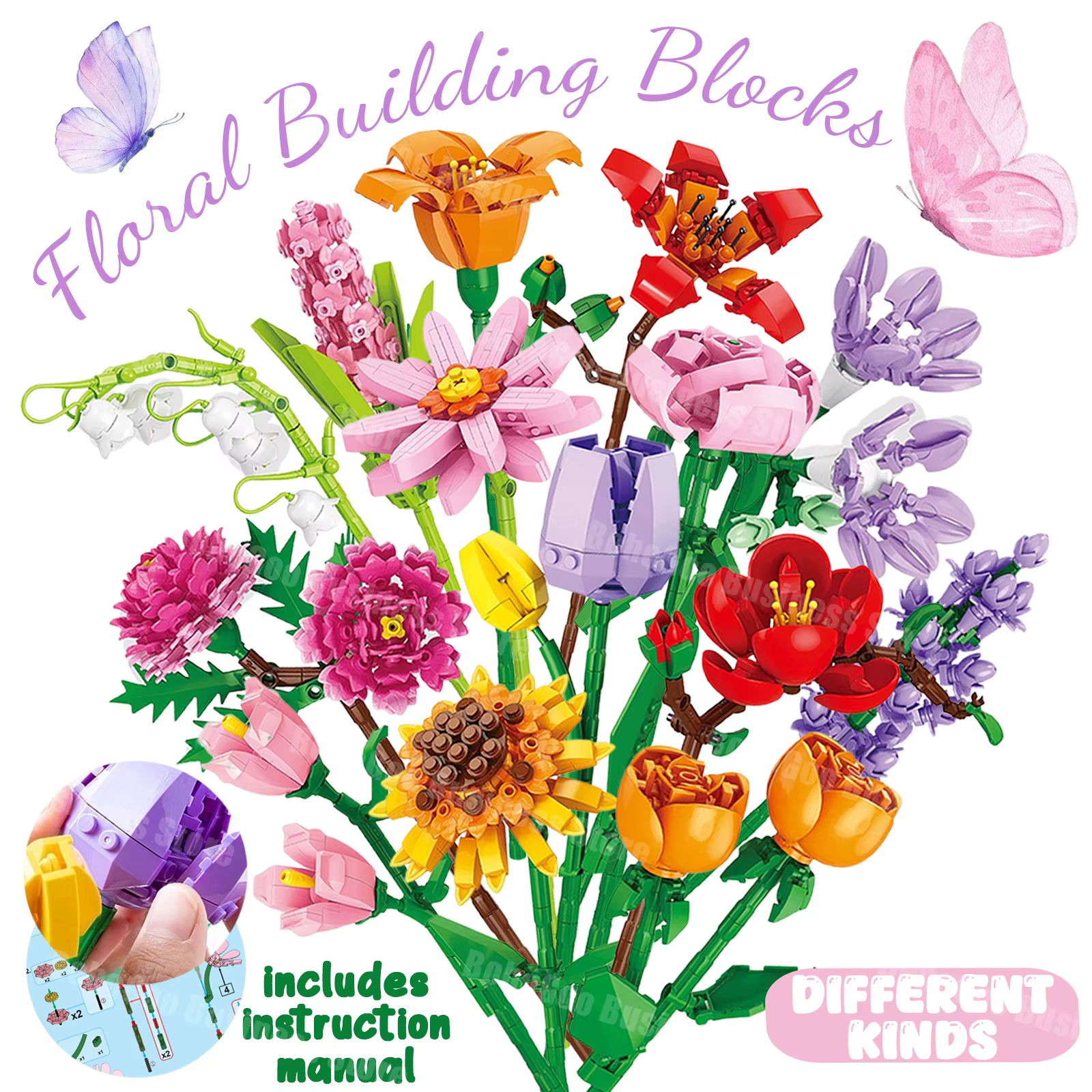 Blocs de construction de fleurs artificielles