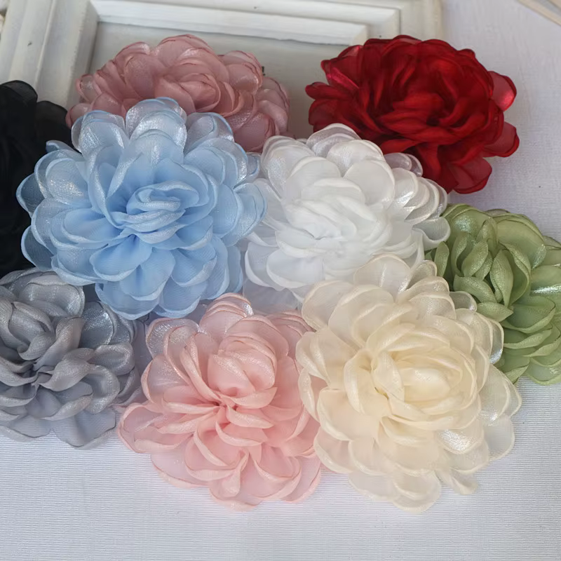 Grande fleur en gaze d'organza pour bricolage