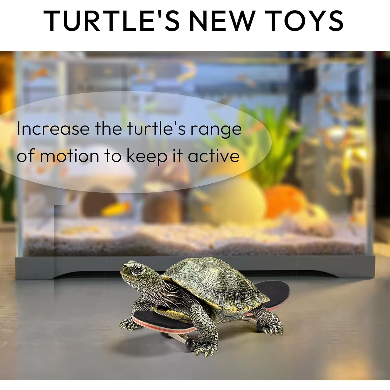 Mini planche à roulettes tortue avec coussinet antidérapant, roues à roulement lisses pour jouets tortues, tortues et oiseaux