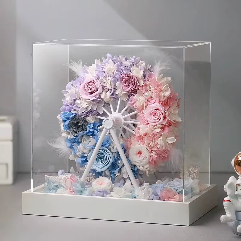 Fleur éternelle grande roue Rose vraie