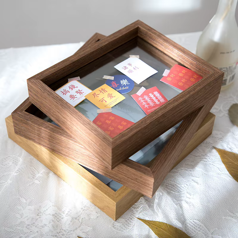 Boîte à spécimen de feuilles de fleurs séchées de style européen