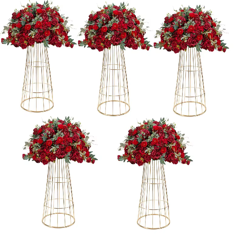 Vases en métal en forme de trompette (5/10 pièces) pour centre de table de mariage, vases à fleurs pour événements, accessoires décoratifs pour la maison