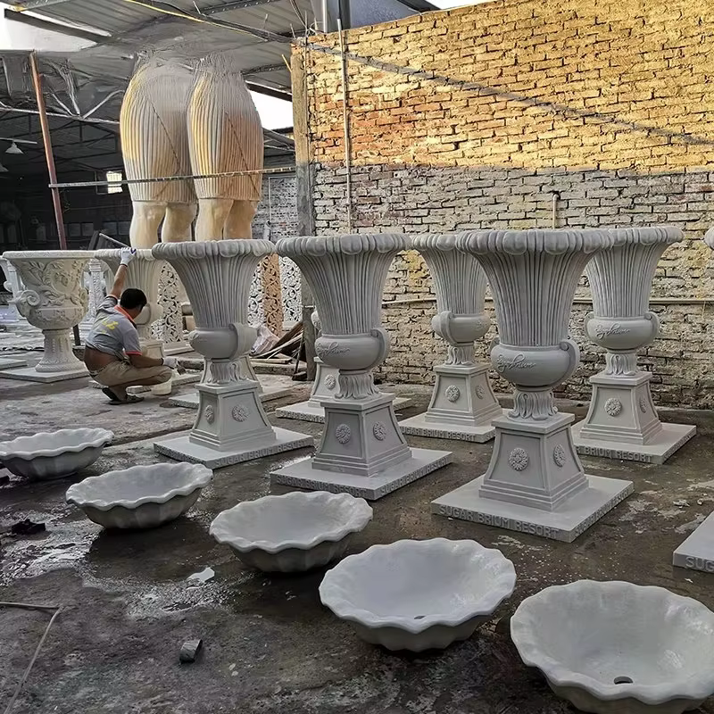 Pot de fleurs en grès, vase décoratif de jardin