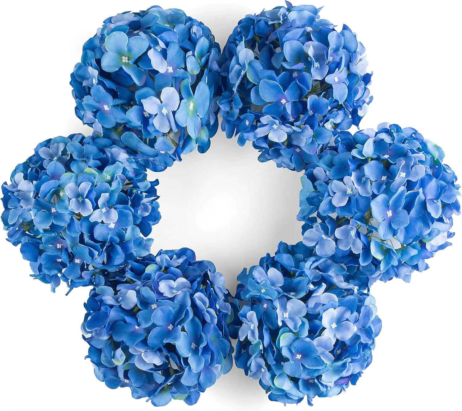 Lot de 6 têtes de fleurs d'hortensia en soie de 8.7 pouces