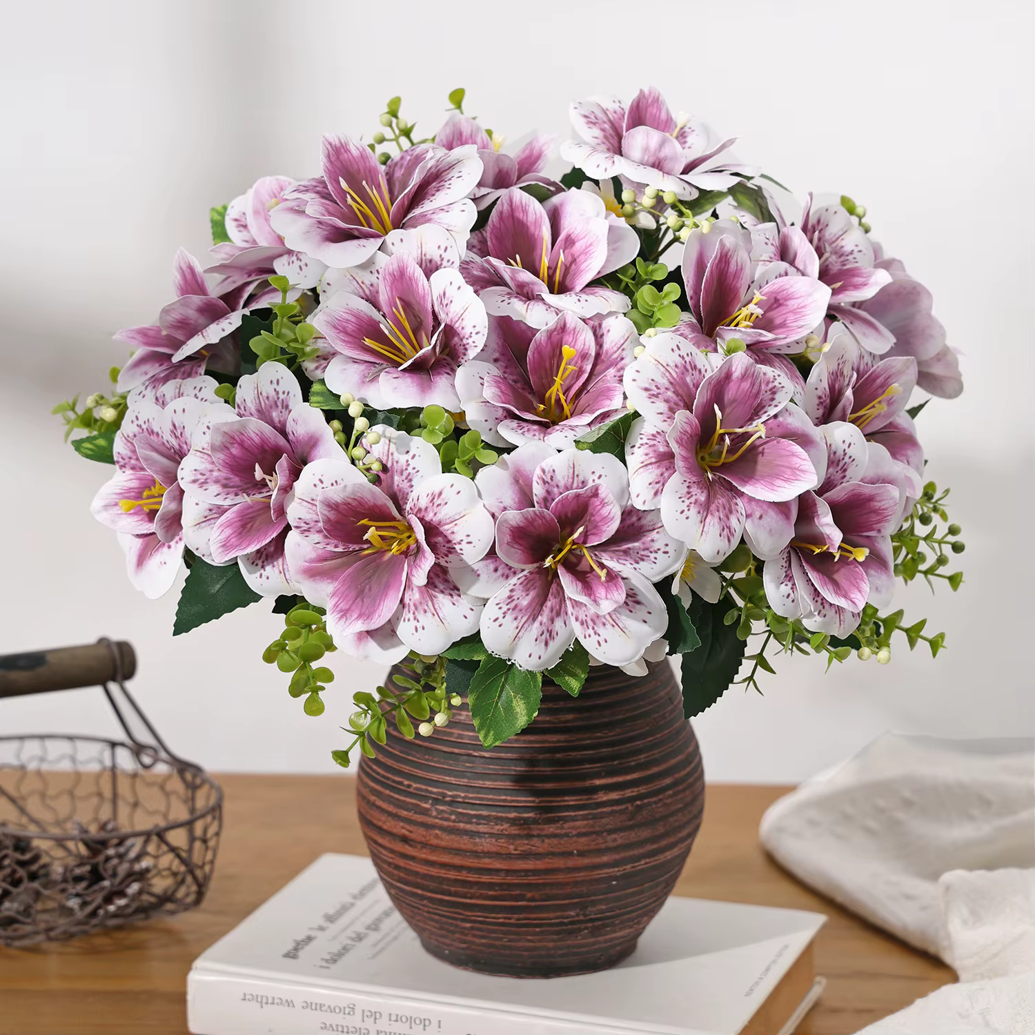 Fleurs artificielles Azalea Couronne de mariage Accueil Chambre Table Automne Décor Bouquet de mariée Jardin Vase Conseil Extérieur Cour Bricolage Cadeau