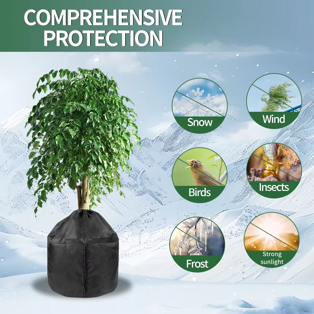 Couverture anti-gel réutilisable pour plantes