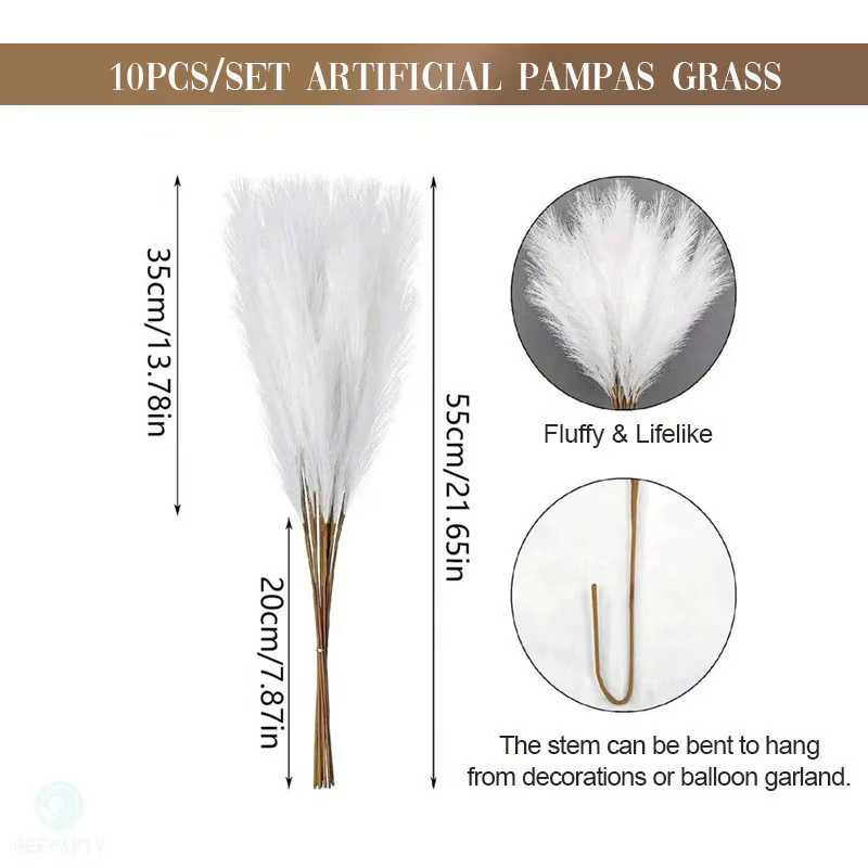 Lot de 10 unités – 55 cm – Décoration mignonne – Fausse plante de roseau