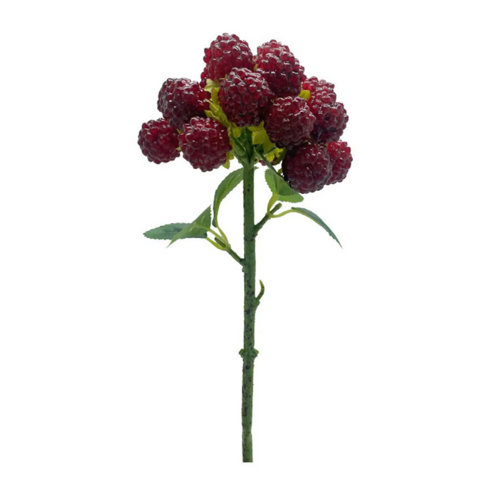 Plante artificielle de framboises rouges, feuilles vertes DIY, branches de baies simulées, accessoires pour arrangements floraux