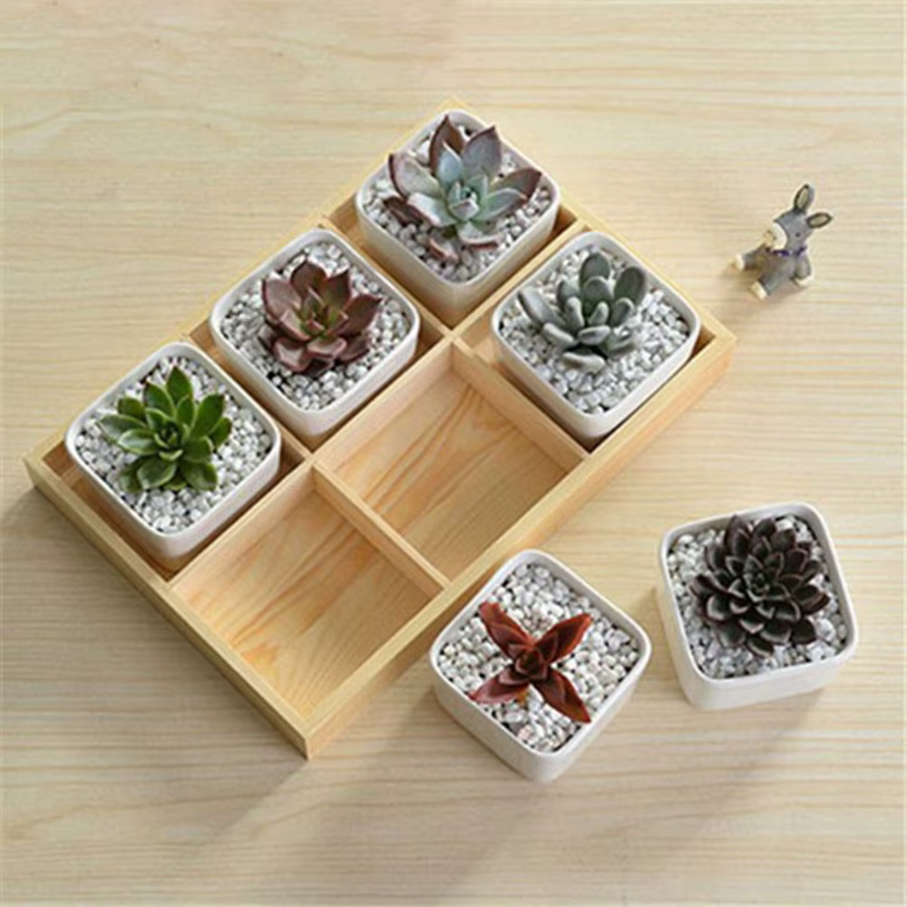 Boîte de rangement en bois pour pot de fleurs