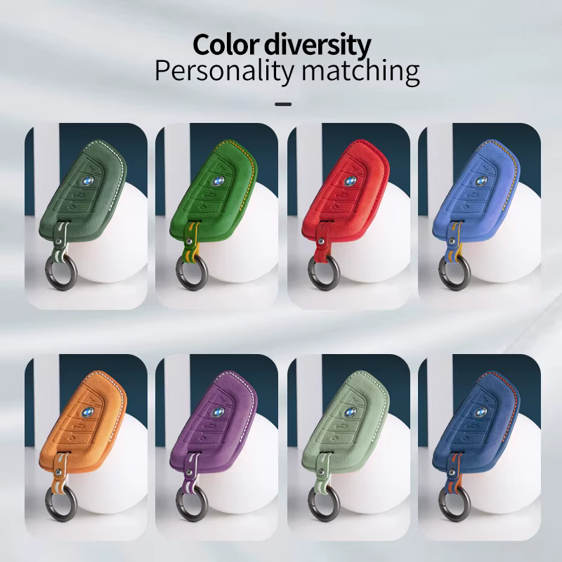 Porte-clés en daim Alcan Tara pour BMW, porte-clés à distance, porte-clés, housse de porte-clés, accessoires de voiture, BMW 1, 3, 5/7 Series, bronchX2, Bery, X5, X6