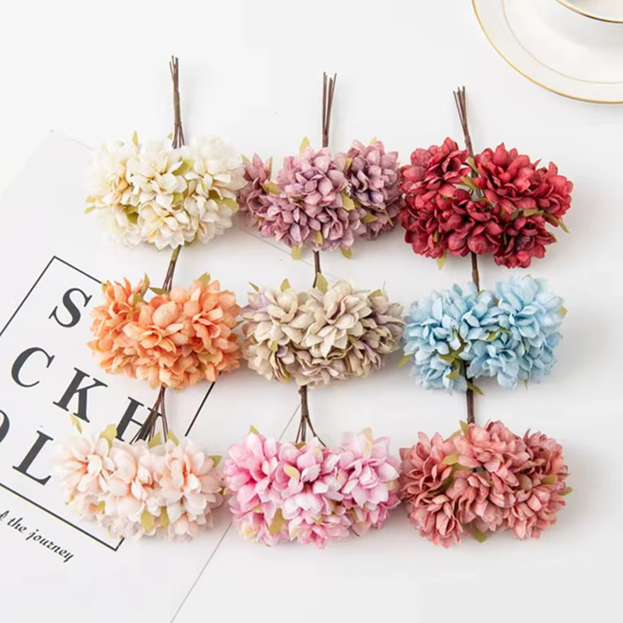 Fleurs artificielles En Soie Oeillet Mini Bouquet Jardin En Plein Air De Mariage Guirlande Maison Vase Table Decorat Scrapbook Ornements De Mariée