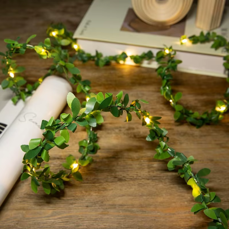 Guirlande lumineuse LED 2M en feuilles d'eucalyptus