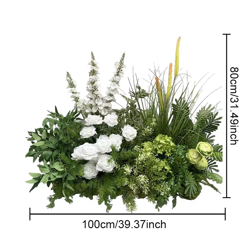 Rangée de fleurs artificielles de luxe 1M