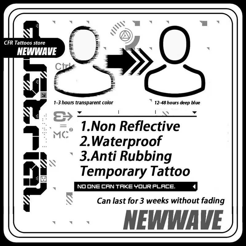 Autocollants de tatouage de jus de plantes de Rose de lune foncée sexy pour femmes hommes, tatouage temporaire de jambe imperméable, faux tatouage corporel, cadeau de charme