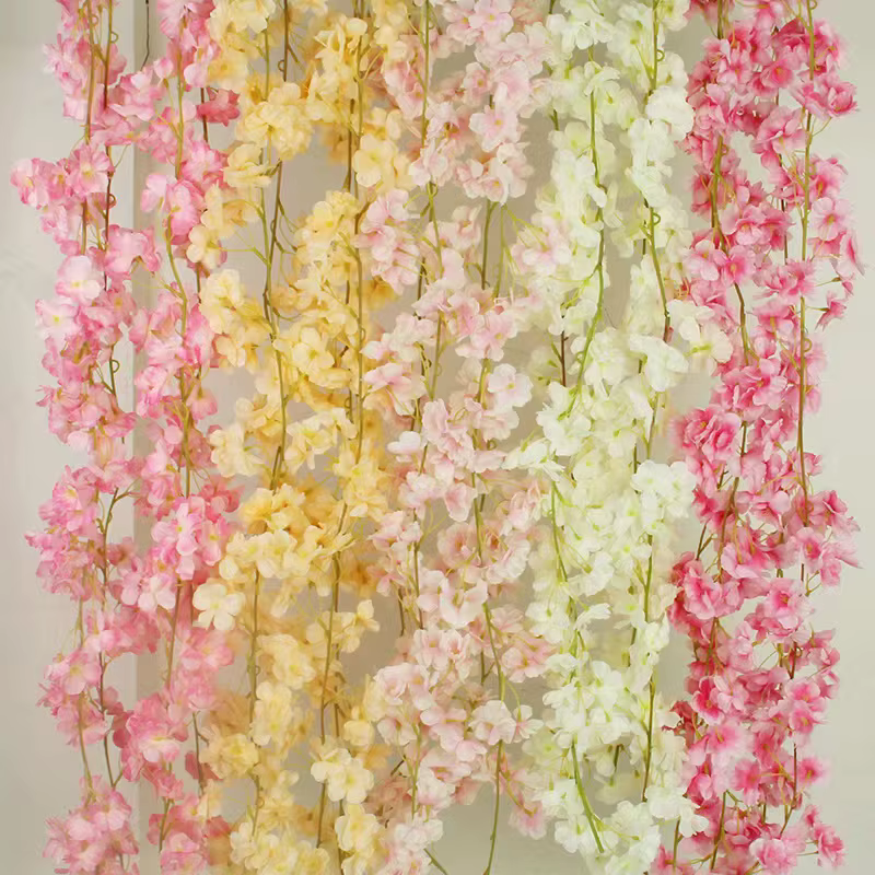 Guirlande de fleurs de cerisier artificielles