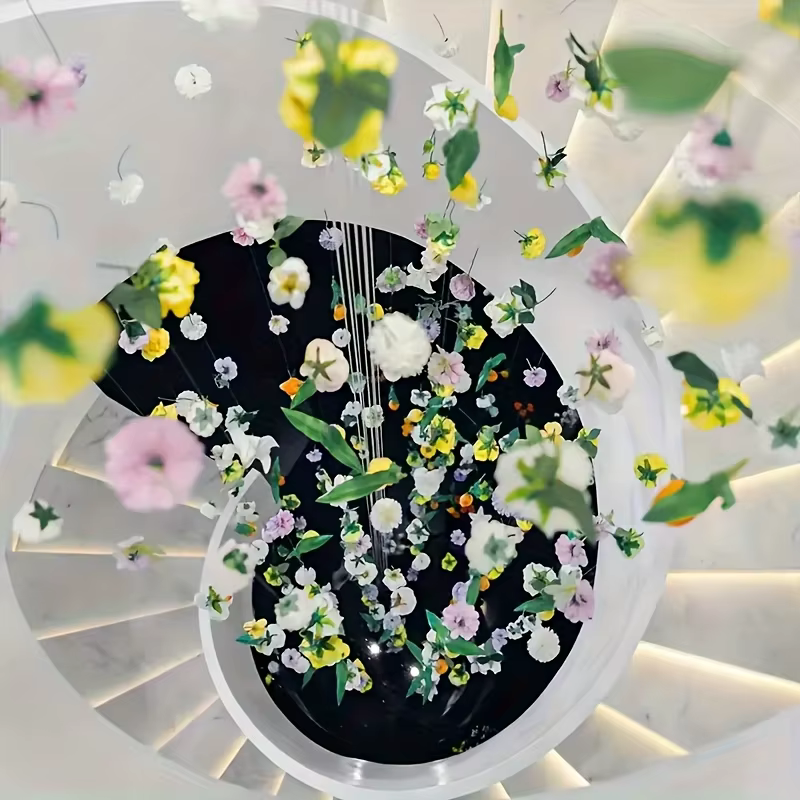 30 fleurs colorées aléatoires avec ligne de pêche pour le bricolage