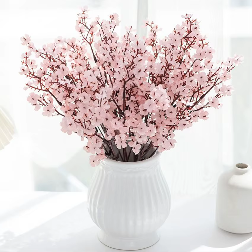 Fleur artificielle Soie Gypsophila Pêche Maison Vase Table En Plein Air Jardin Arche De Mariage Bouquet De Mariée Festival BRICOLAGE Décoration de Scène
