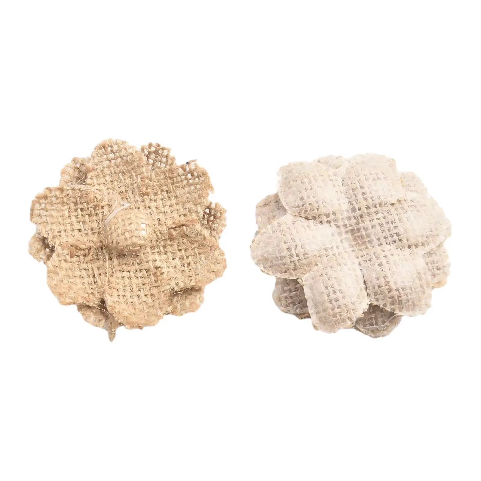 10 pièces de fleurs en toile de jute vintage
