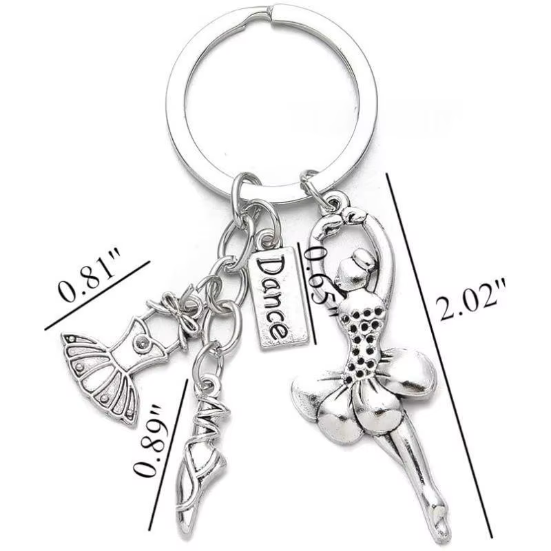 Porte-clés Danseuse de Ballet – Charme Mignon et Durable sur le Thème de la Danse, Anti-décoloration, pour Sac, Cadeau pour Étudiants en Danse