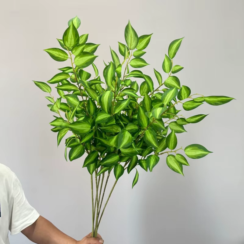 6 pièces de feuilles artificielles en soie
