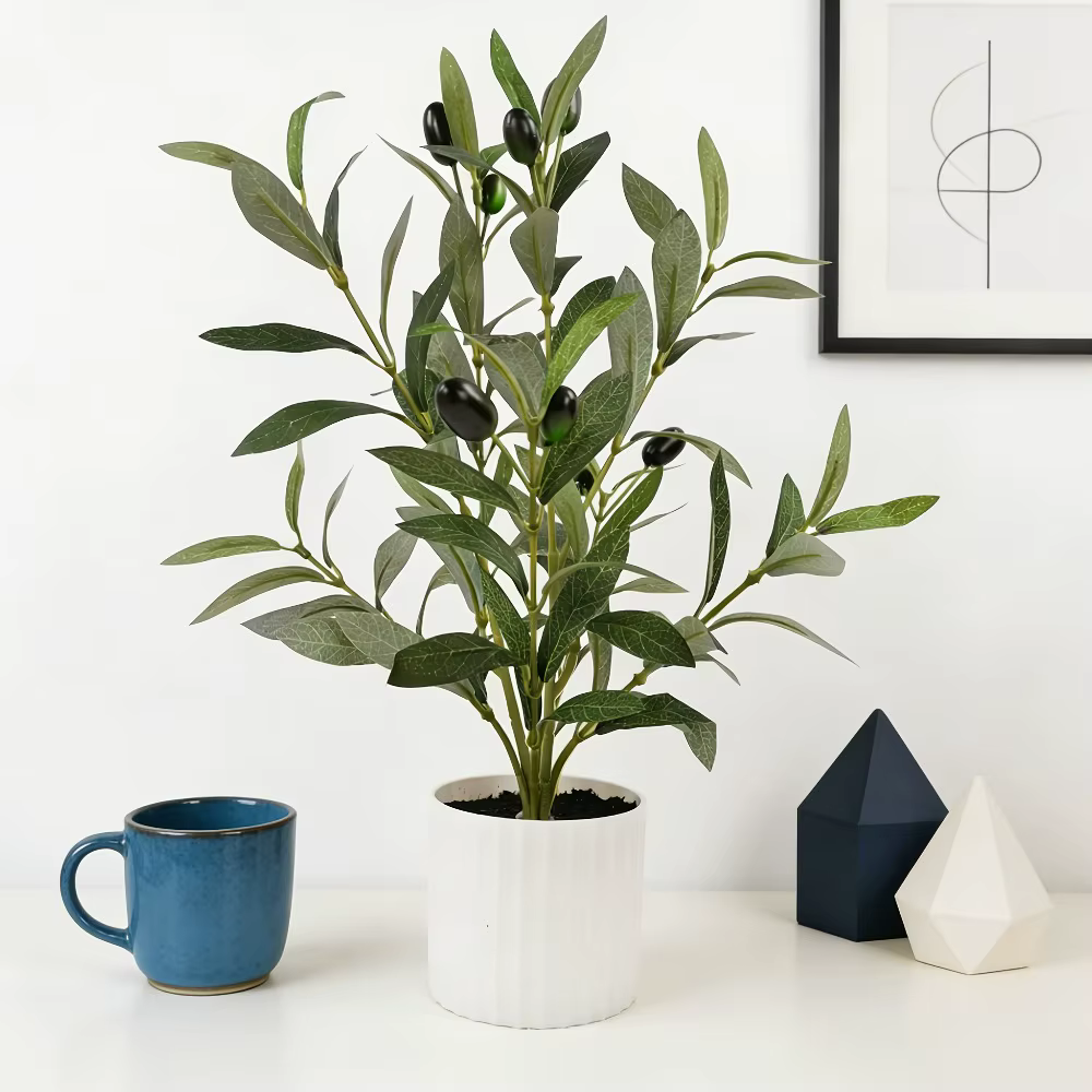 1 arbre d'olivier artificiel en pot pour la décoration de la maison