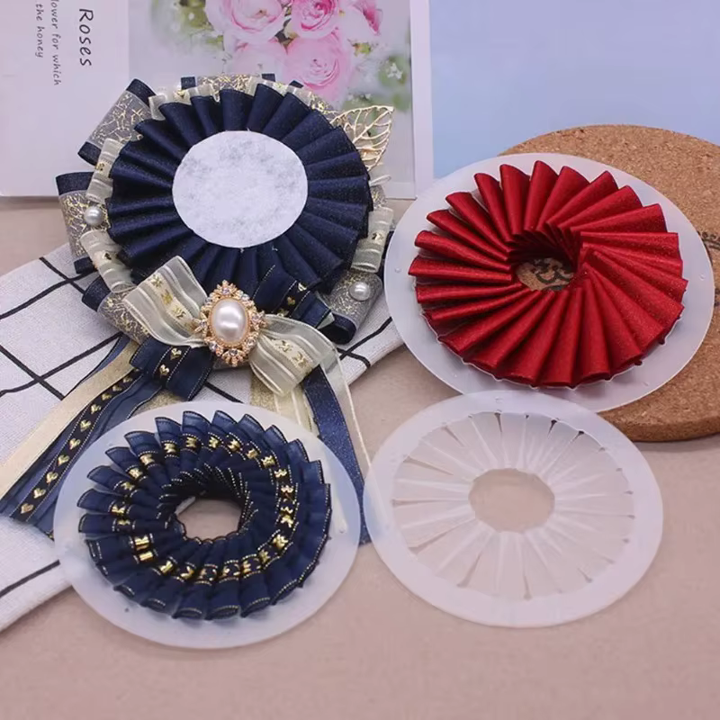 Outil de fabrication de rosettes en ruban transparent DIY de 9 cm, 12 cm, 15 cm, pour figurines de table et fleurs en ruban