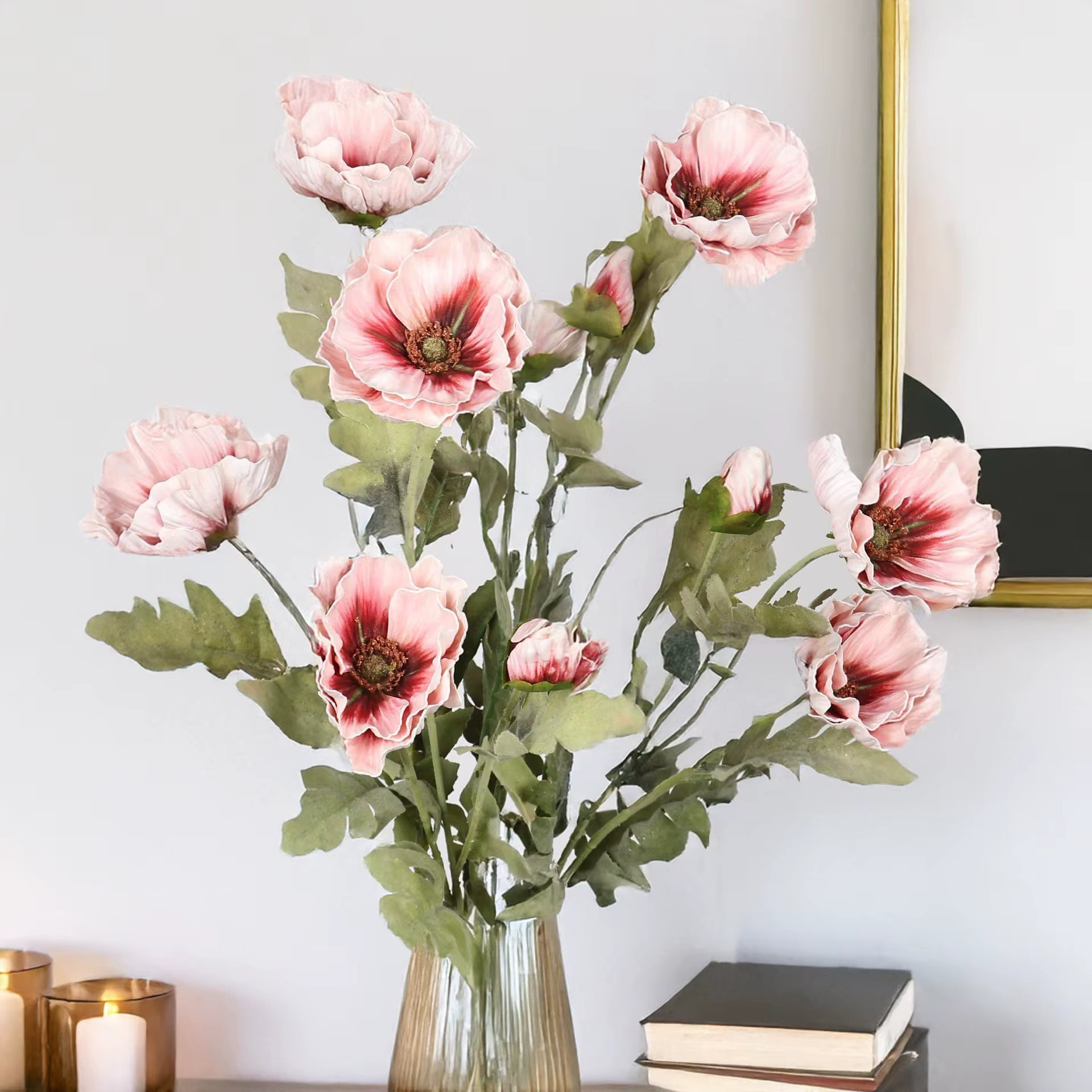 Fleur de coquelicot artificielle en fausse soie