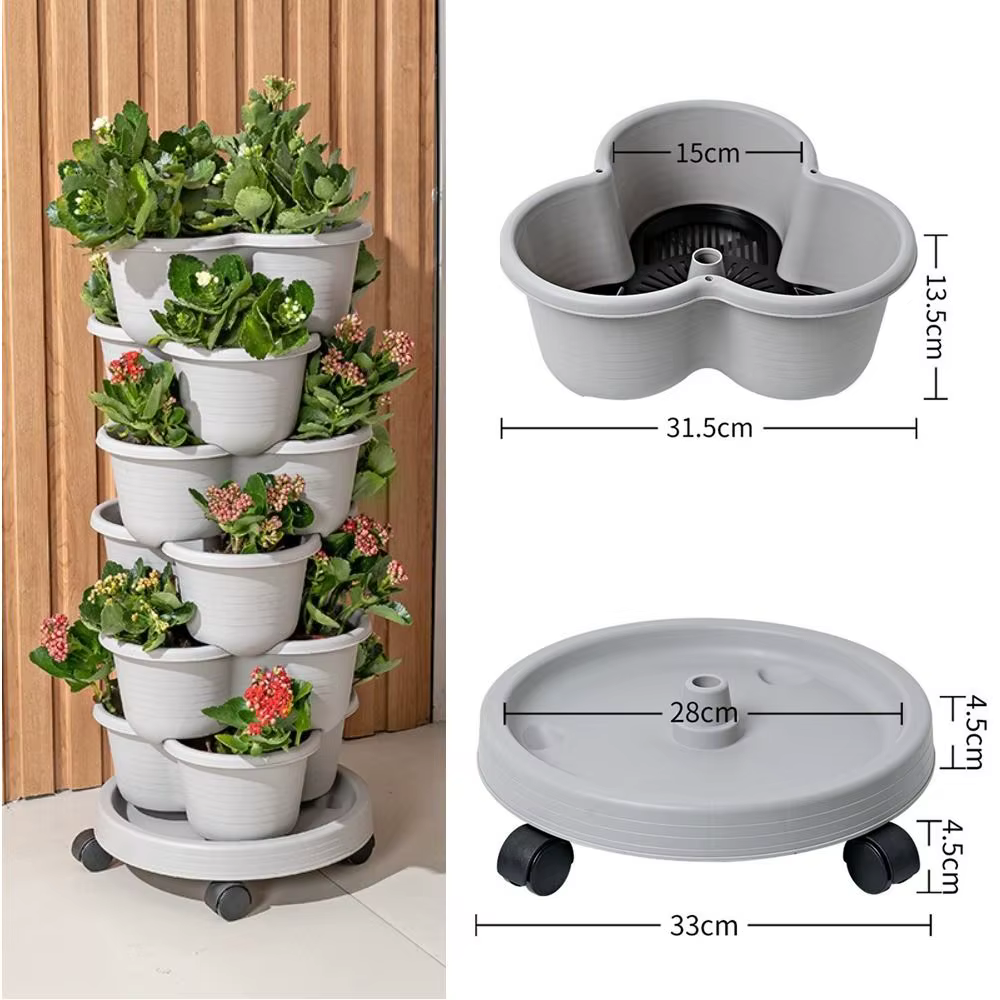 Nouveau pot de fleurs vertical empilable