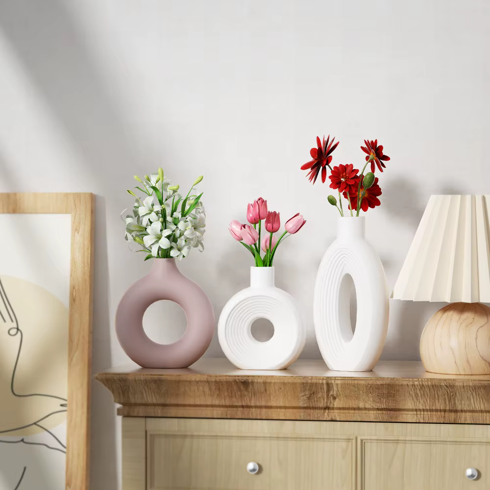 Vase ovale rond ajouré