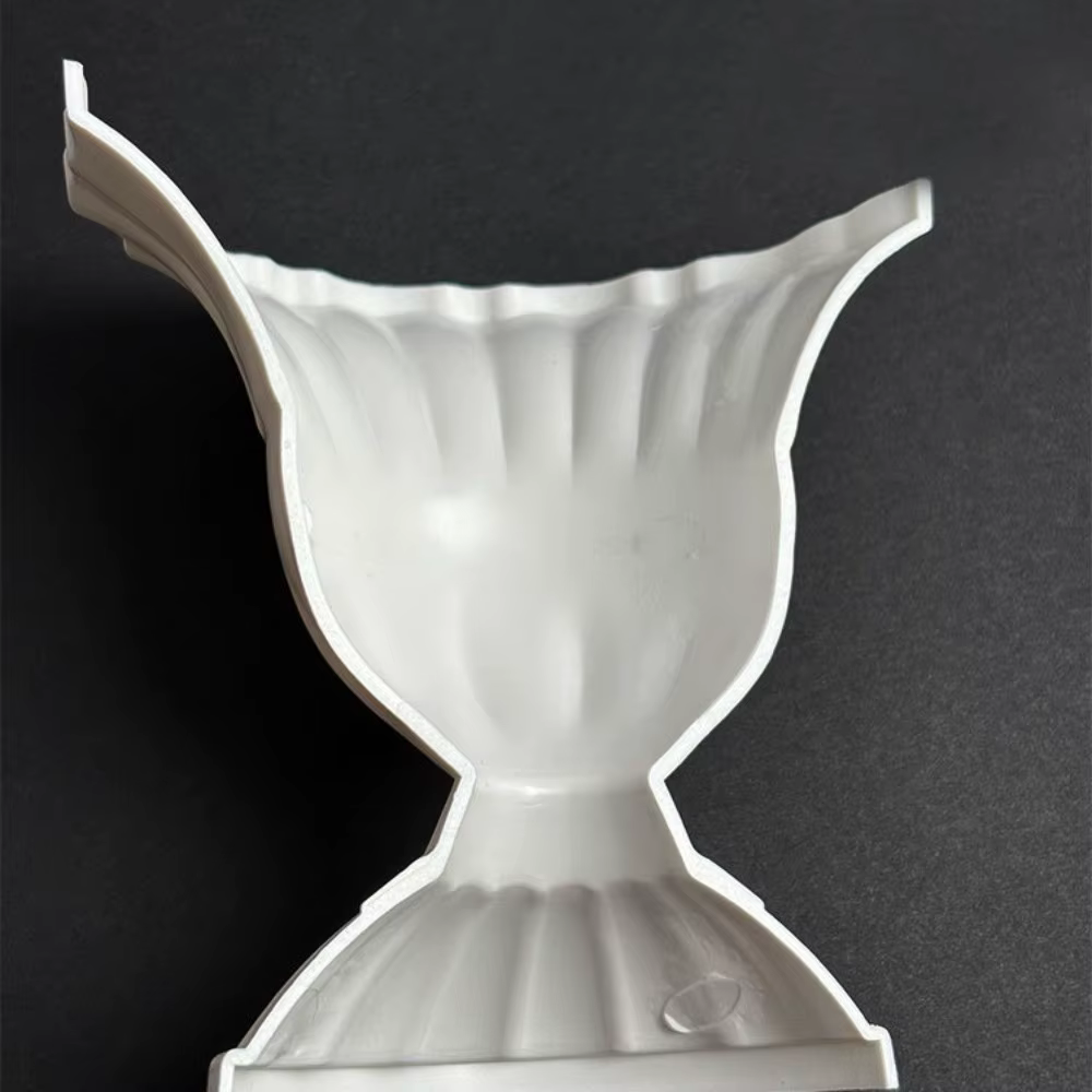 Nouveau vase mural demi-cercle blanc peint à la main
