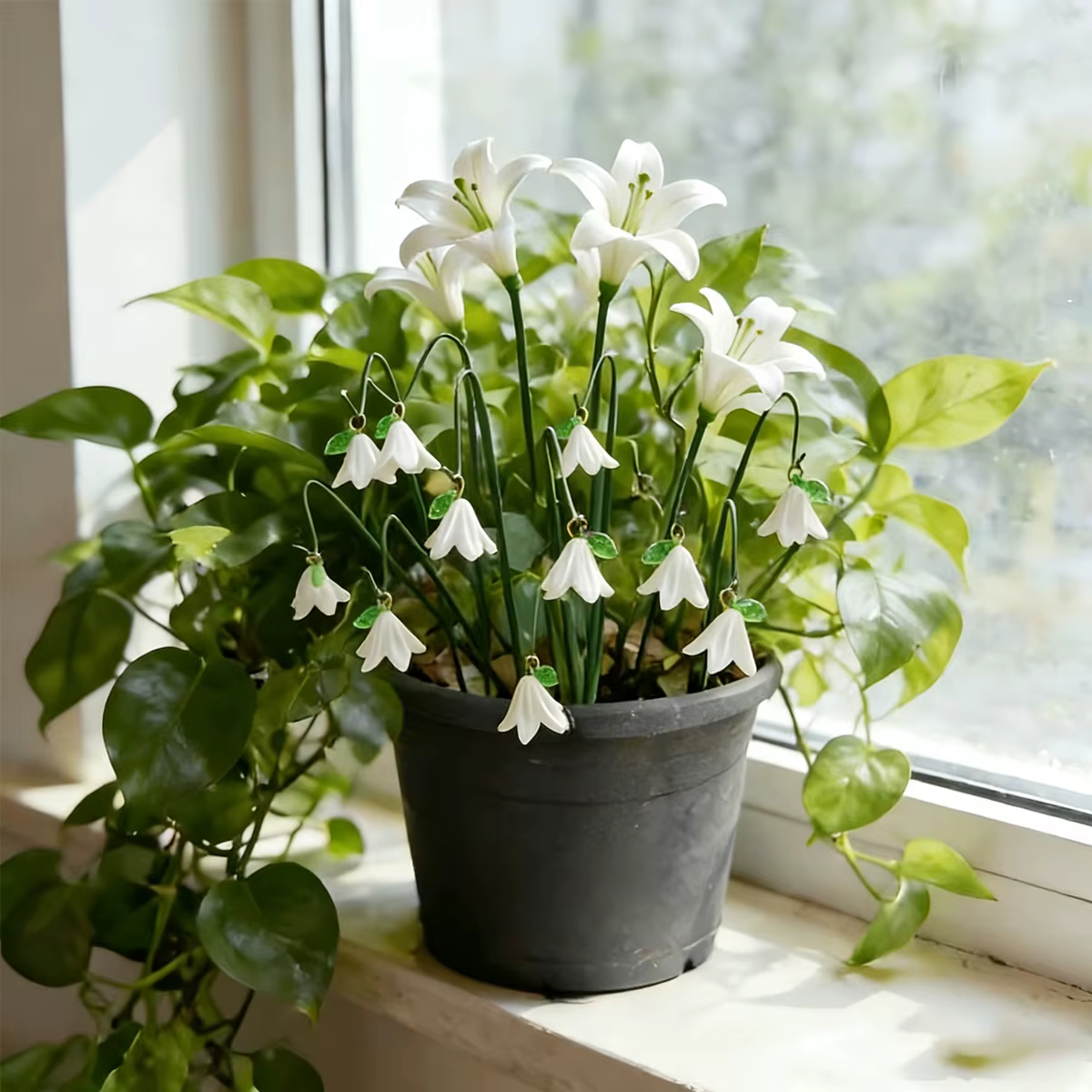 Ensemble de 10 pièces de décoration de jardin et kit de plantation imitation lys de la vallée