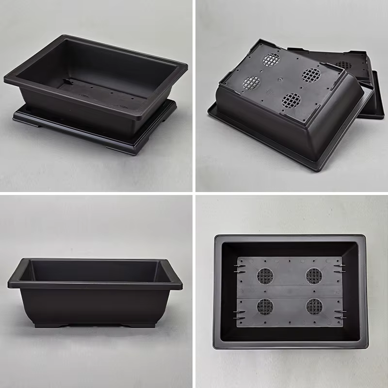 Plateau rectangulaire en plastique pour pots de bonsaï