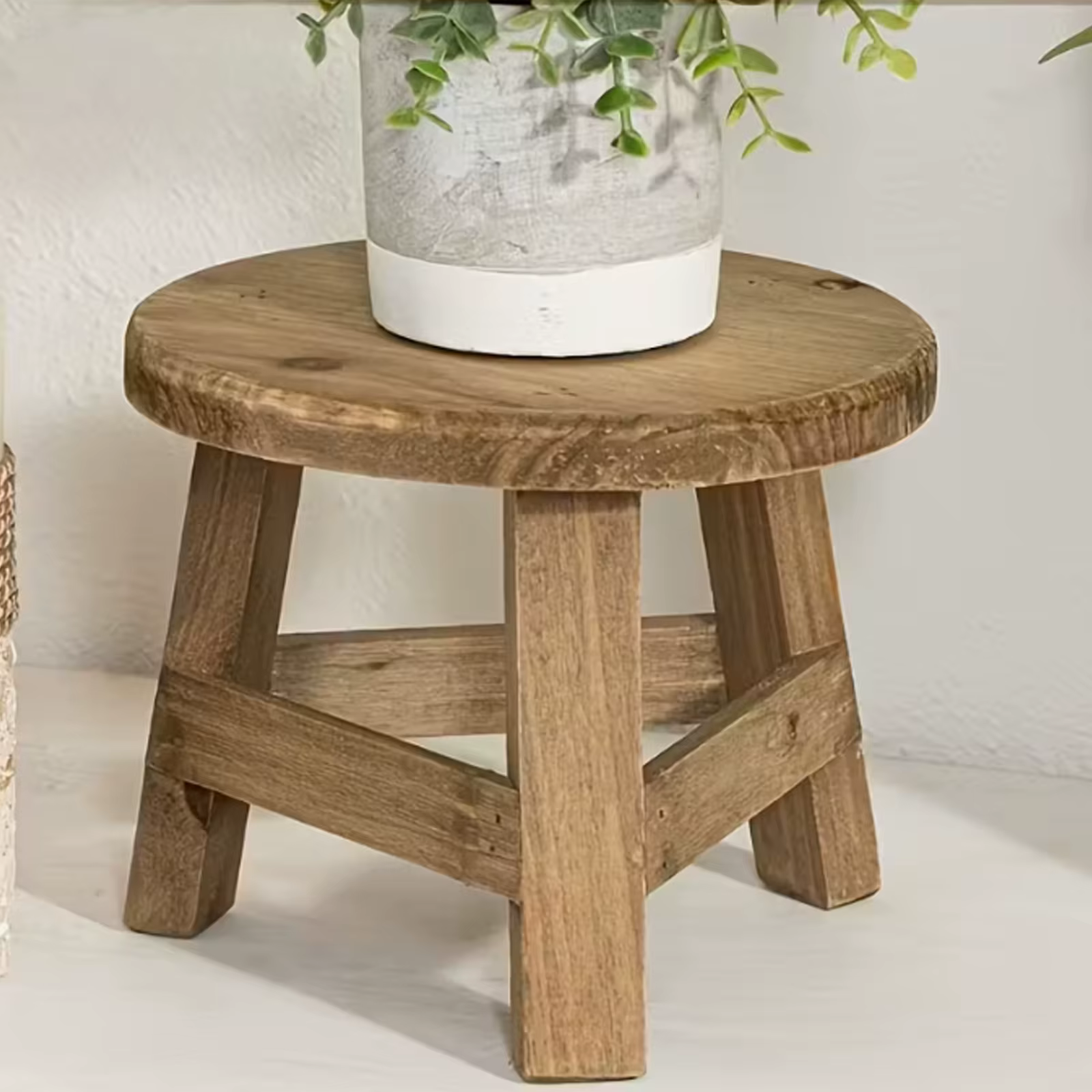 1 pièce Support de plantes rustique en bois