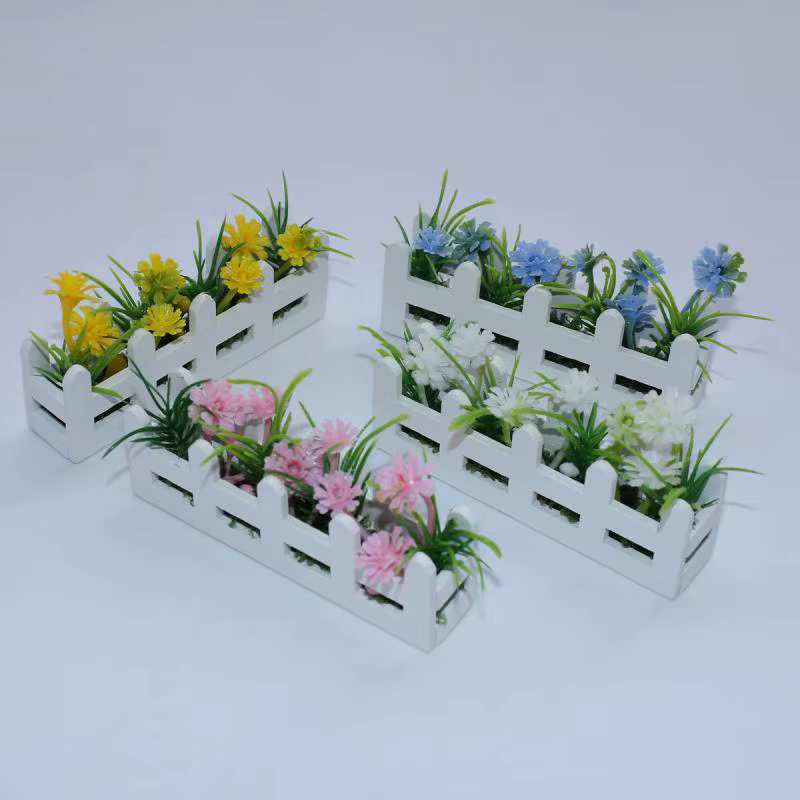 Mini modèle de fleur en pot pour maison de poupée